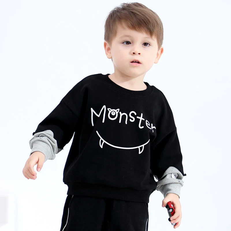 Austin Bella 2021 New arrival toddler kids boys  Monster print clothes wholesale toddler tracksuit cotton designer brand clothes