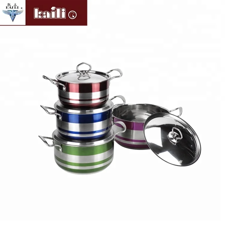 Wholesale good quality  double ear stainless steel steamer cooking pot kitchen cookware set