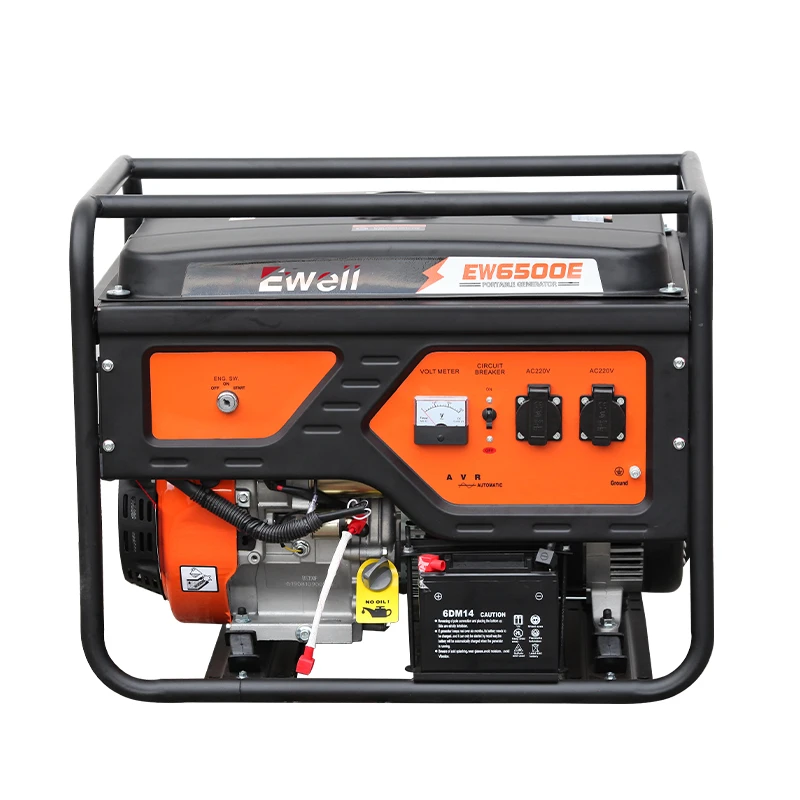 Ewell best price 7KW portable generator gasoline recoil petrol gasoline generators with wheels