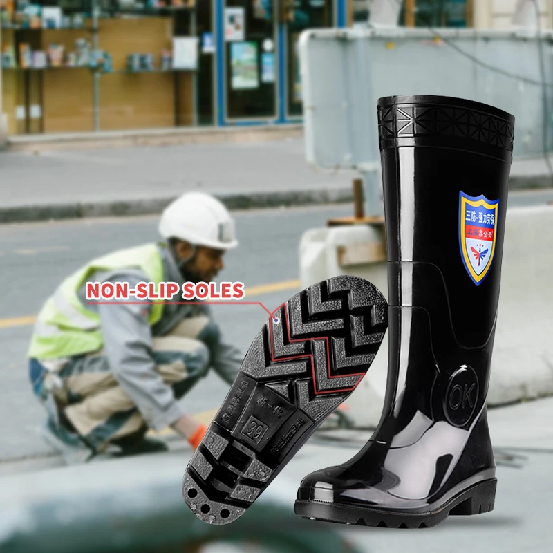 Black tall waterproof Wellington boots Cheap PVC Wellington boots with factory prices and fast delivery rainboots