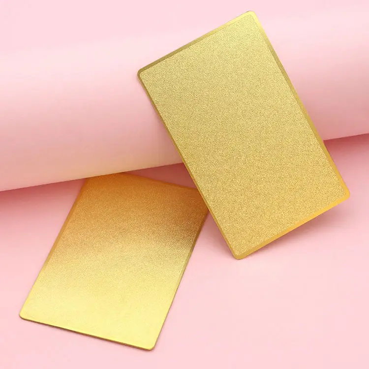 Custom High Quality Metal NFC Business Cards Blank Brushed Gold Brass Sublimation Metal NFC Card