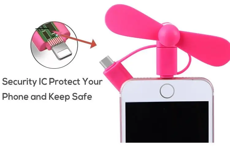 3 in 1  8 Pin USB Lighting Portable ChargeMini Smart Cell Phone Fan