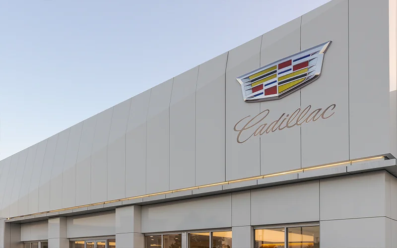 Custom Business Cadillac Car Dealership Sign Making Outdoor Backlit Commercial Store Luminous Letter Metal Signs Pylon Sign