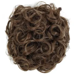 Бесплатная доставка, пучок волос с кудрявыми волосами, Женский шиньон для наращивания волос на завязках, шиньон, хвост