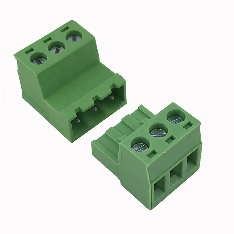 5.08mm pitch pluggable 3 way quick connect terminal block wire connectors male to female 300V10A XK2EDGRK+K-5.08-3P