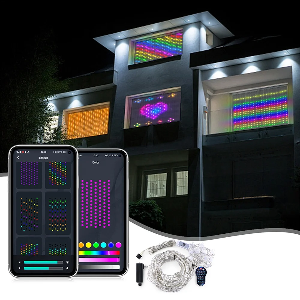 Сменяемый цвет светодиодный Умный домашний декоративный светильник RGB приложение музыкальный ритм кожаный шнур занавес