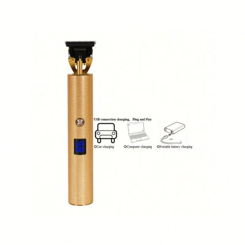 Electric  Rechargeable Cordless Close Cutting T Blade Trimmer for Men 0mm Baldheaded Hair Trimmer  Beard Shaver