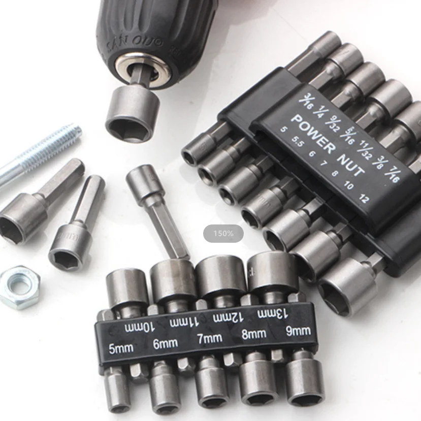 Wholesale Professional Hex Nut Driver Socket Kit Metric Impact Drill Bit Adapter impact socket set