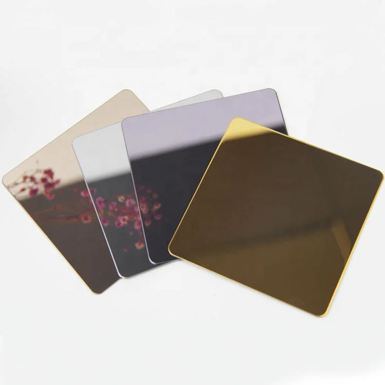 
SUS 304 super mirror color steel sheet mirror stainless steel sheet rose gold wall metal panel 