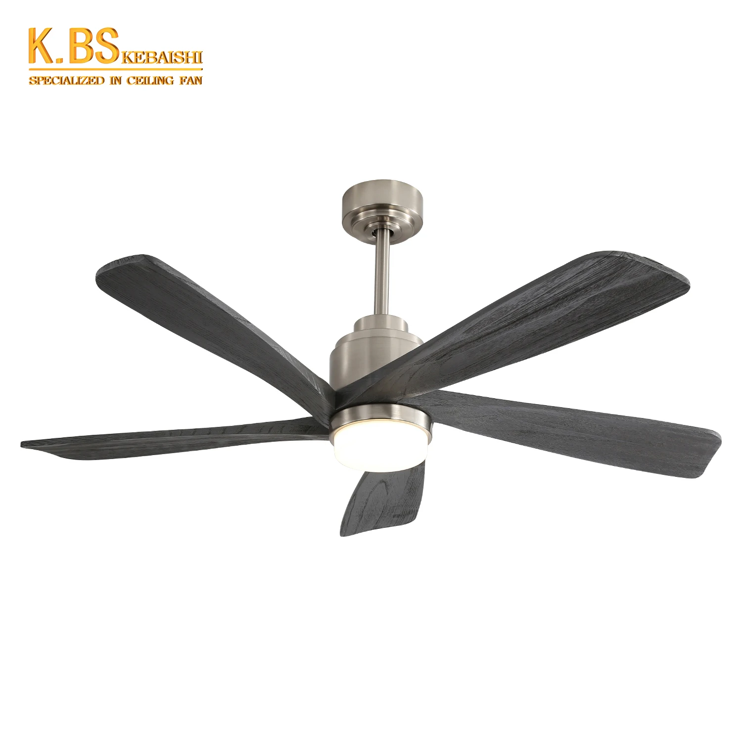 52 Inch Decorative Solid Wood Reversible Dc Motor Modern Led Ceiling Fan With Light
