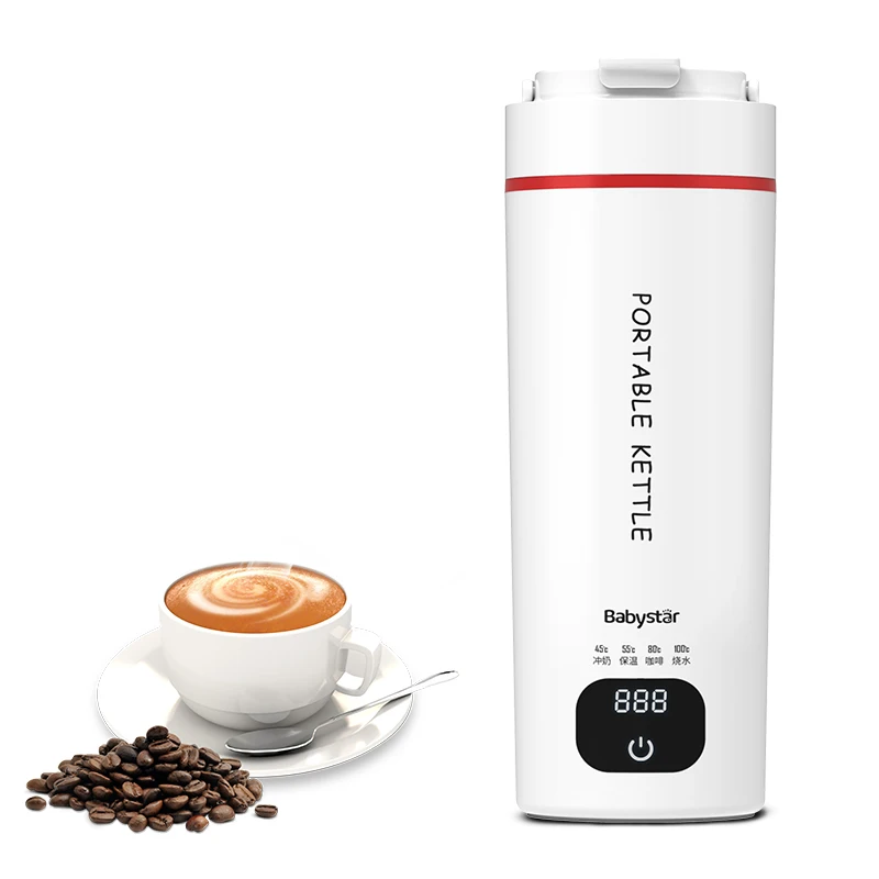 Portable mini electric kettle Water heating boiler Travel stainless steel teapot coffee milk brewing cup 500ML electric kettle