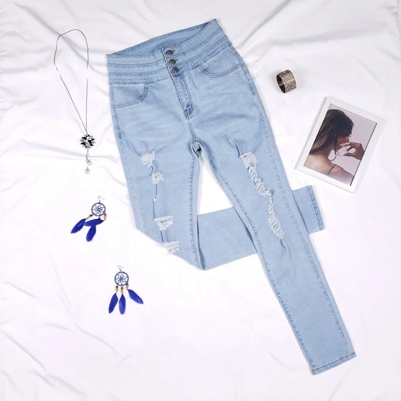 SKYKINGDOM gz longchan jeans women 2021 skinny pencil women ripped jeans distressed jeans women