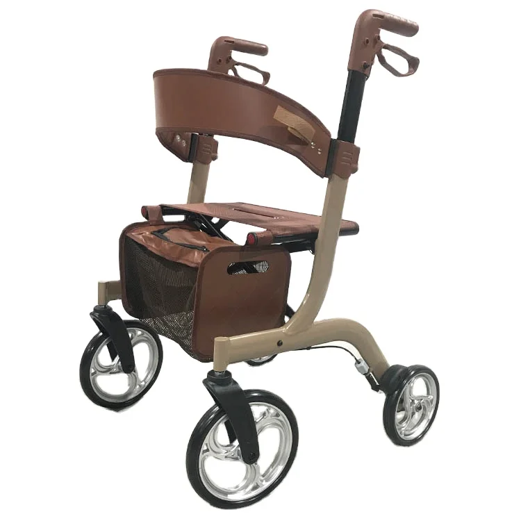 2024 hot selling Stand up  Luxury Rollator Walker With Fold Up Removable Back Support