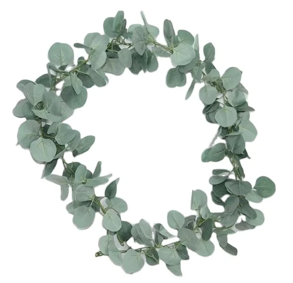 Hot Sale Wedding Decoration Green Eucalyptus Leaves Artificial Garland Flowers Wreaths