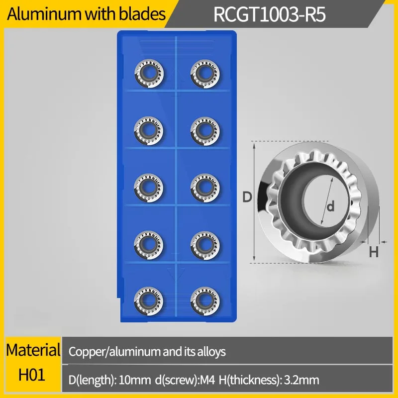 Aluminum Insert RPGT08T2 RPGT1003 RPGT10T3 H01 Carbide End Milling Tool CNC Milling Insert turning tool