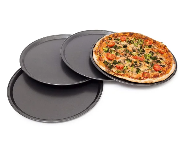 Oven Baking Pizza Tray Pan Carbon Steel Non-stick Round Pizza Plates for Pie
