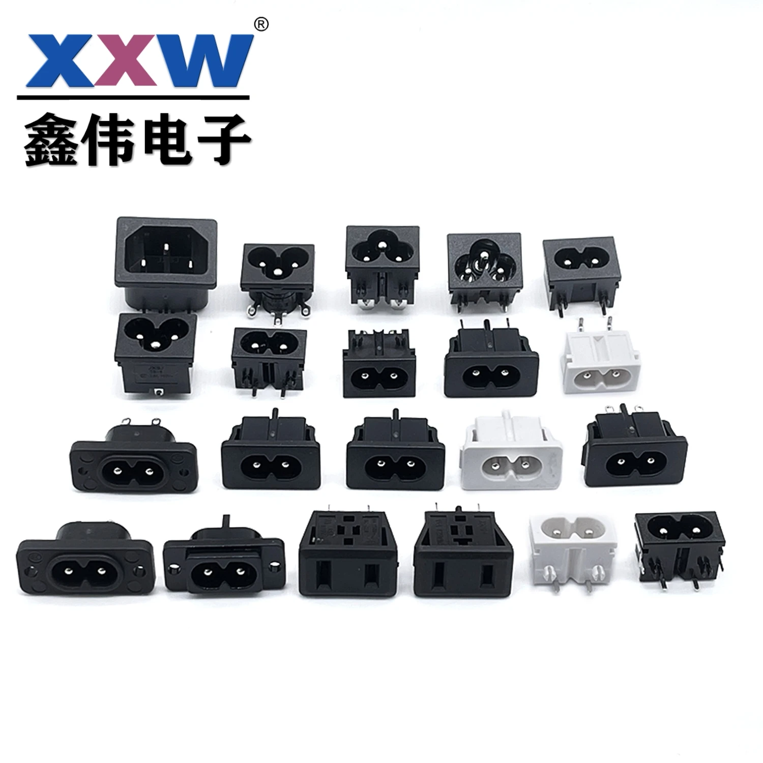 AC power socket bent foot flat foot side socket high temperature and flame retardant