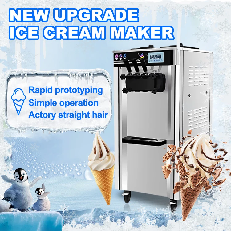 Italian Mini Gelato Machines Small Businesses Ice Cream Machine Stainless Steel Restaurant Equipment Restaurant Service Tray 110