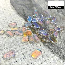 Dongzhou Ice Cubes Mixed Size Glass Crystal Stone Flat Back Rhinestones For DIY Nail Bags Art Crafts