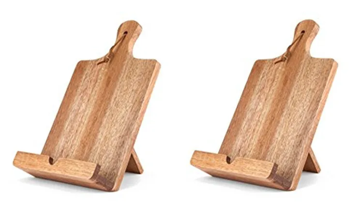Top Selling Strong Portable Cookbook Office Document Bookstand Bamboo Wooden Book Stand Reading