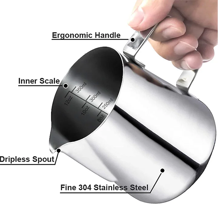 Cappuccino espresso hot chocolate mug coffee milk jug stainless steel in coffee tea sets