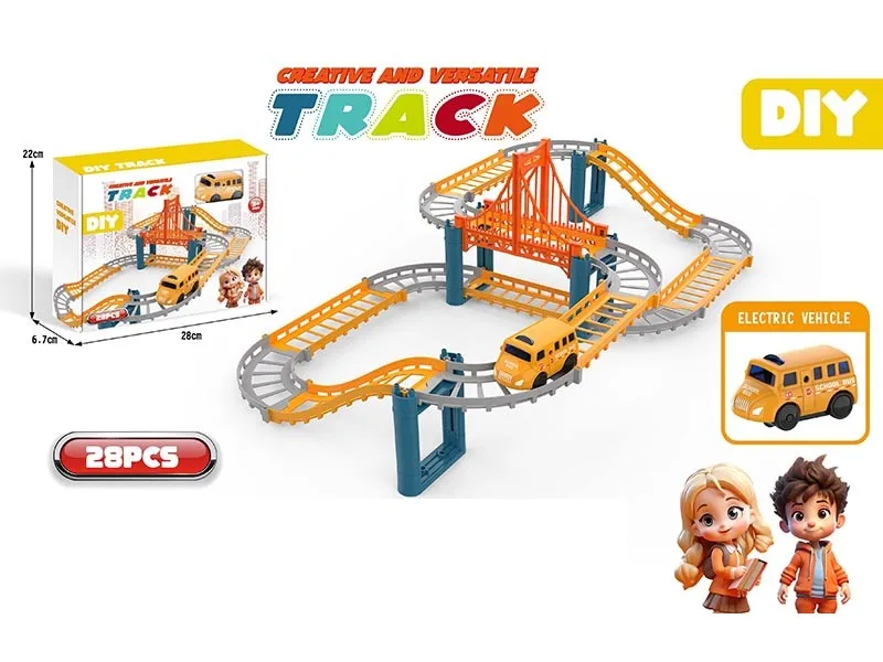 DIY Toy Car Track Electric Rail Trains Assembly High-Speed Track Toys Set