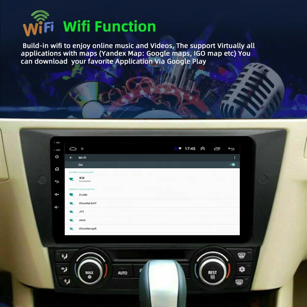 Best sellers 9 Inch android 9.1 Ram 1Gb Rom 16Gb Navigation Car Autoradio Radio for BMW E90 E91 E92 E93