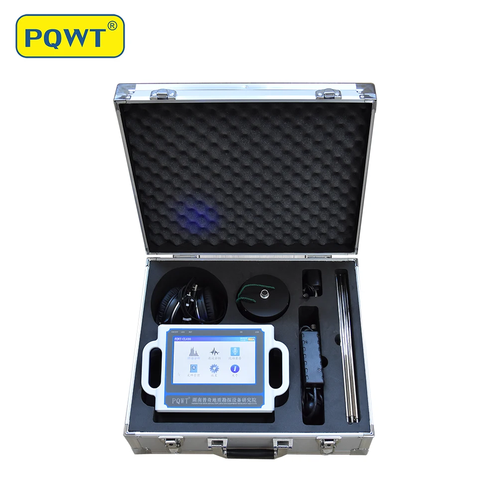 PQWT CL400 Water Supply Pipelines Leakage Point Locator Metal Pipe Plastic Pipe Detection Machine Portable Water Leak Detector