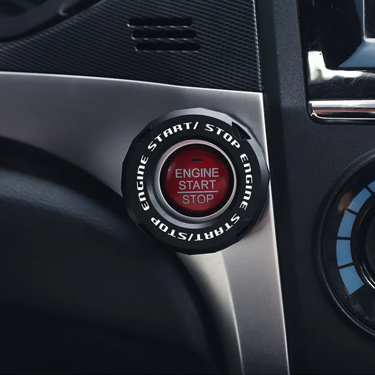 Car Engine Push to Start Stop Accessories Rotary Push Start Button Cover Auto Ignition Switch Cover