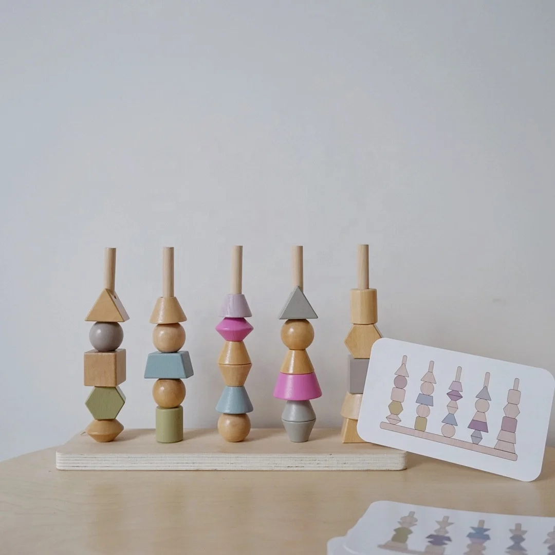 Wholesale Early Educational Toys Wooden Kids Montessori Toys Geometry Shape Cognitive Matching Game Puzzle Toy