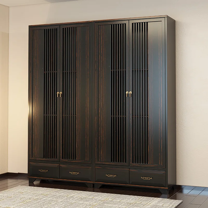I439 China manufacturer directly sell classical style four doors wardrobe bedroom furniture solid wood wardrobe