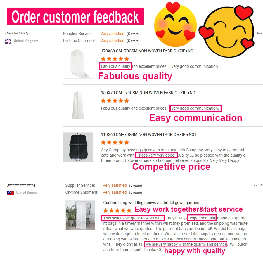 Небольшой минимальный заказ 100 шт. сверхдлинное свадебное платье одежда сумки с индивидуальным логотипом для свадебного