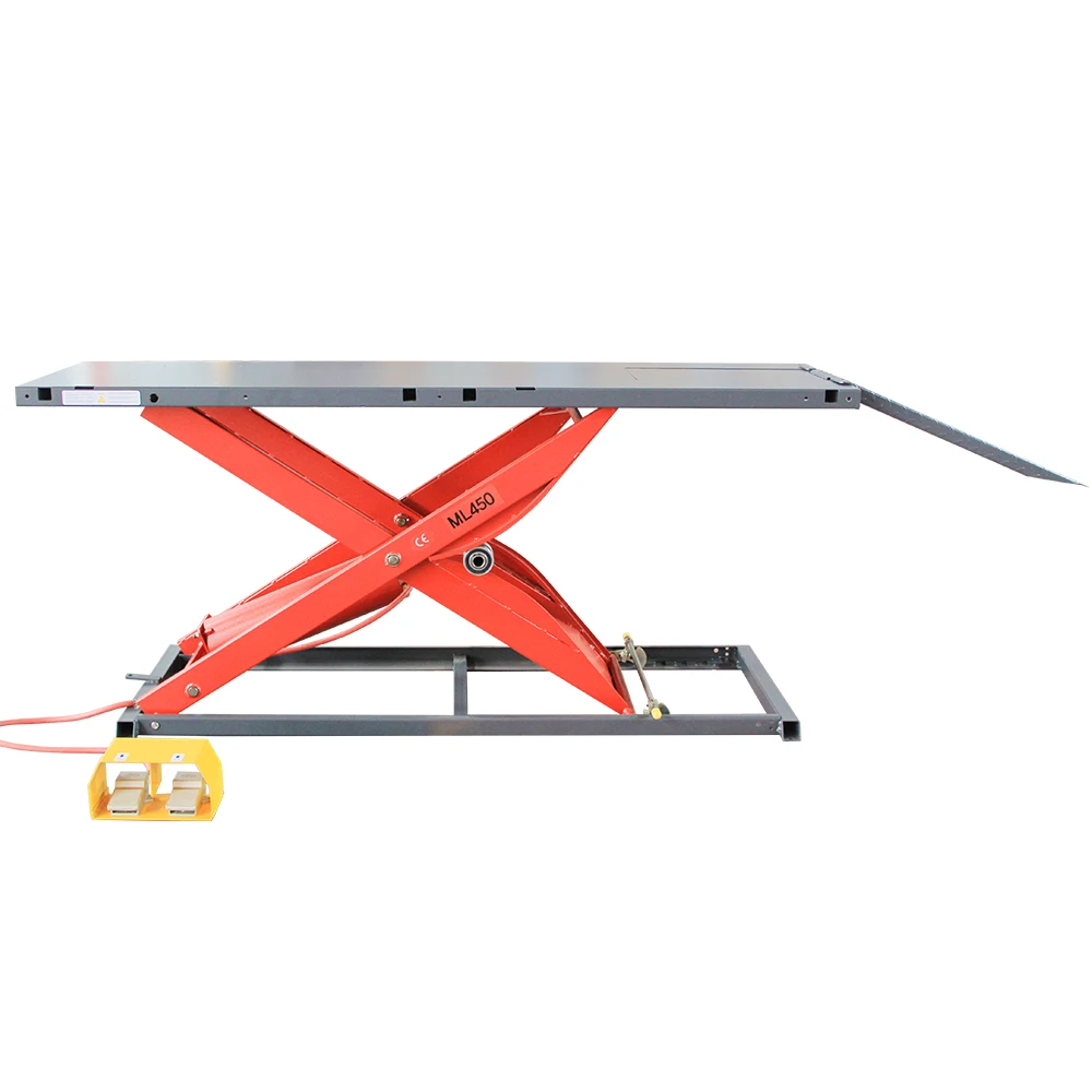 TFAUTENF pneumatic hydraulic motorcycle stand lift ramp with 450kg lifting capacity/motorcycle scissor lift table