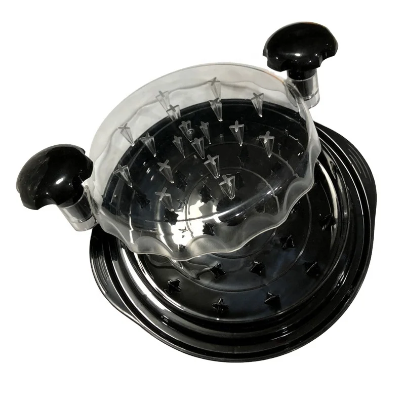 Round Chicken Bowl Twisting Tool Shredder Chicken Shredder Anti slip Bottom Cushion Transparent Cover Chicken Shredder