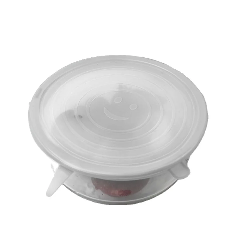 Creative smiling face shape fruit and vegetable plastic wrap cover silica gel fresh cover 6 pieces set