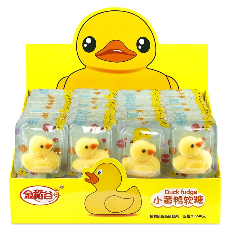 wholesale  candy 21g*48 Yellow Duck Shaped Mini Candy Jelly Fudge Candy
