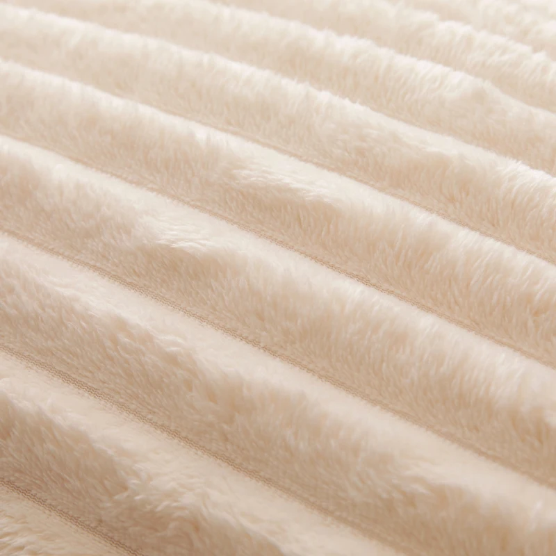 Super Soft Solid Striped Flannel Throw Blanket for Winter Woven Fleece Plush for Couch Sofa Bedroom-Simple Style