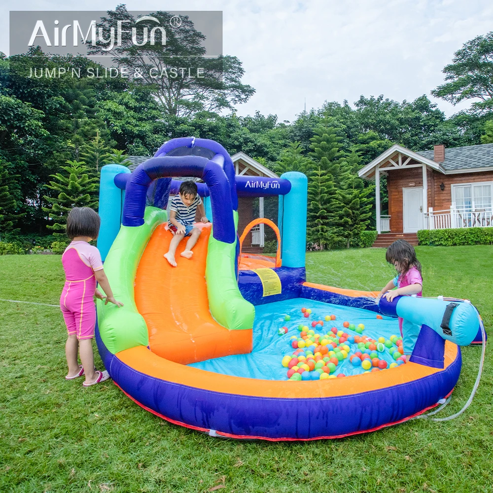 Factory Oem Happy Play Water Pool Slide Wet Dry Bounce House Kids Bounce House Inflatable Pool And Slide Bounce House