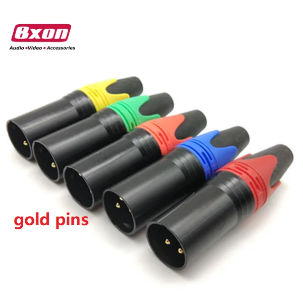 Gold plated Copper pins 3pin xlr connector for microphone cable