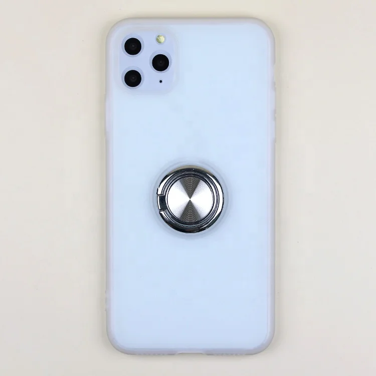 
Custom Size Transparent Magnetic Rotating Ring Grip Case For iPhone 11 Pro 