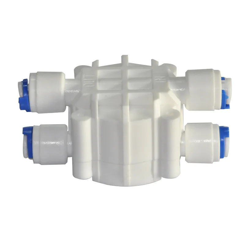 Shut-Off Plastic Water Filter Quick Fitting Four Way Valve 1/4 Inch For RO Reverse Osmosis