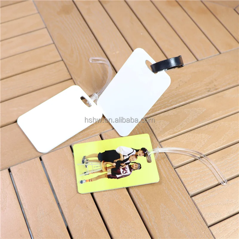 Free Sample Factory Printable Materials Customized Double Sided Glossy White Sublimation Blanks Plastic FRP Bag Tag