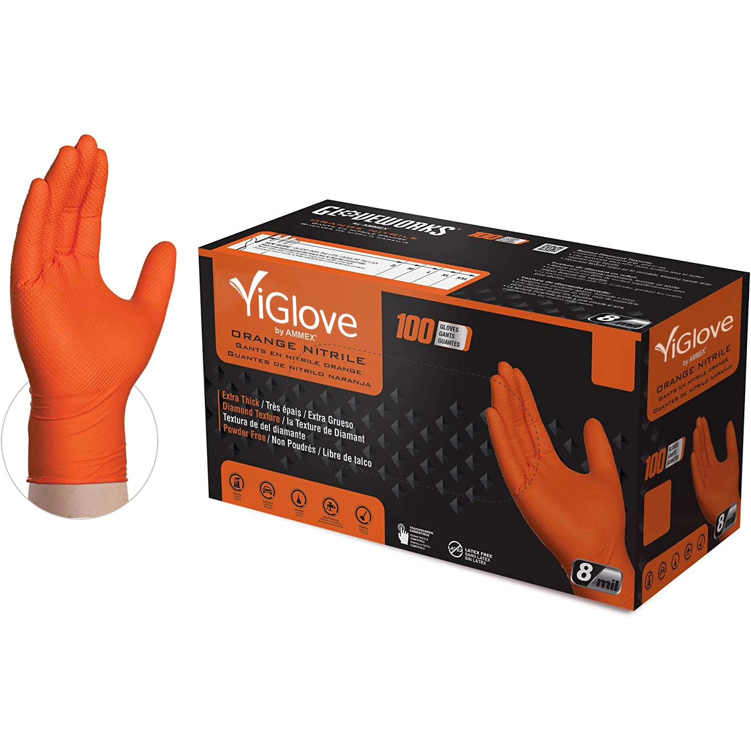 China Suppliers Disposable Black 6mil Heavy Duty Mechanic Powder Free Dipped Work Textured Nitrile Gloves Boxes Of 100