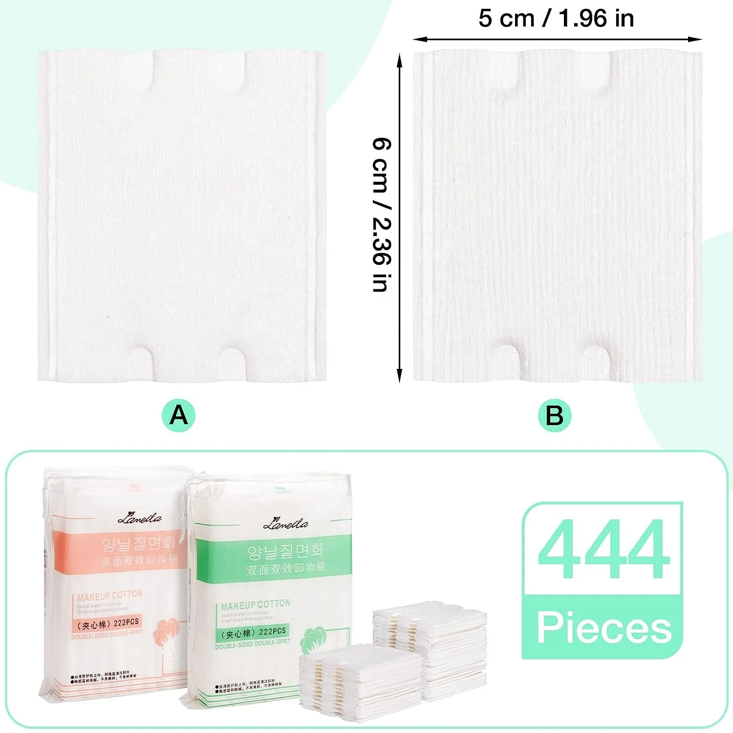 Natural Premium Square Cotton Puff Soft Makeup Tools Makeup Cotton Pads Facial Eye Makeup Remover Pads