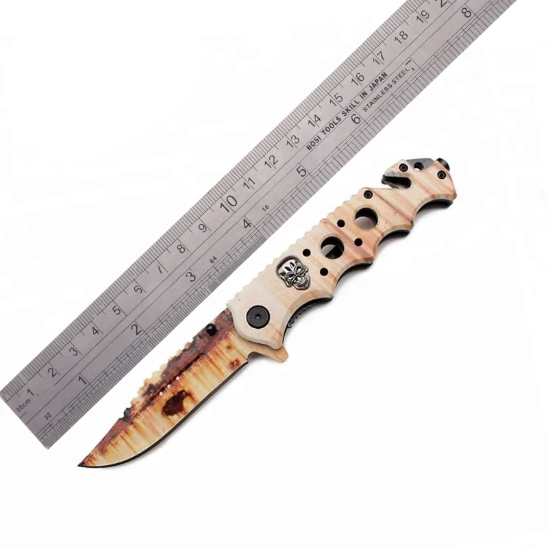 Camouflage Coated All Parts Stainless Steel Unique design Outdoor Surviving floding knife
