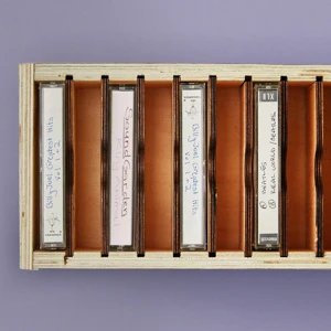 Wooden 16 Slot Cassette Tape Storage Case Organizer Rack for Cassette Collections Audio Accessory Easy to Assemble Laser Cut