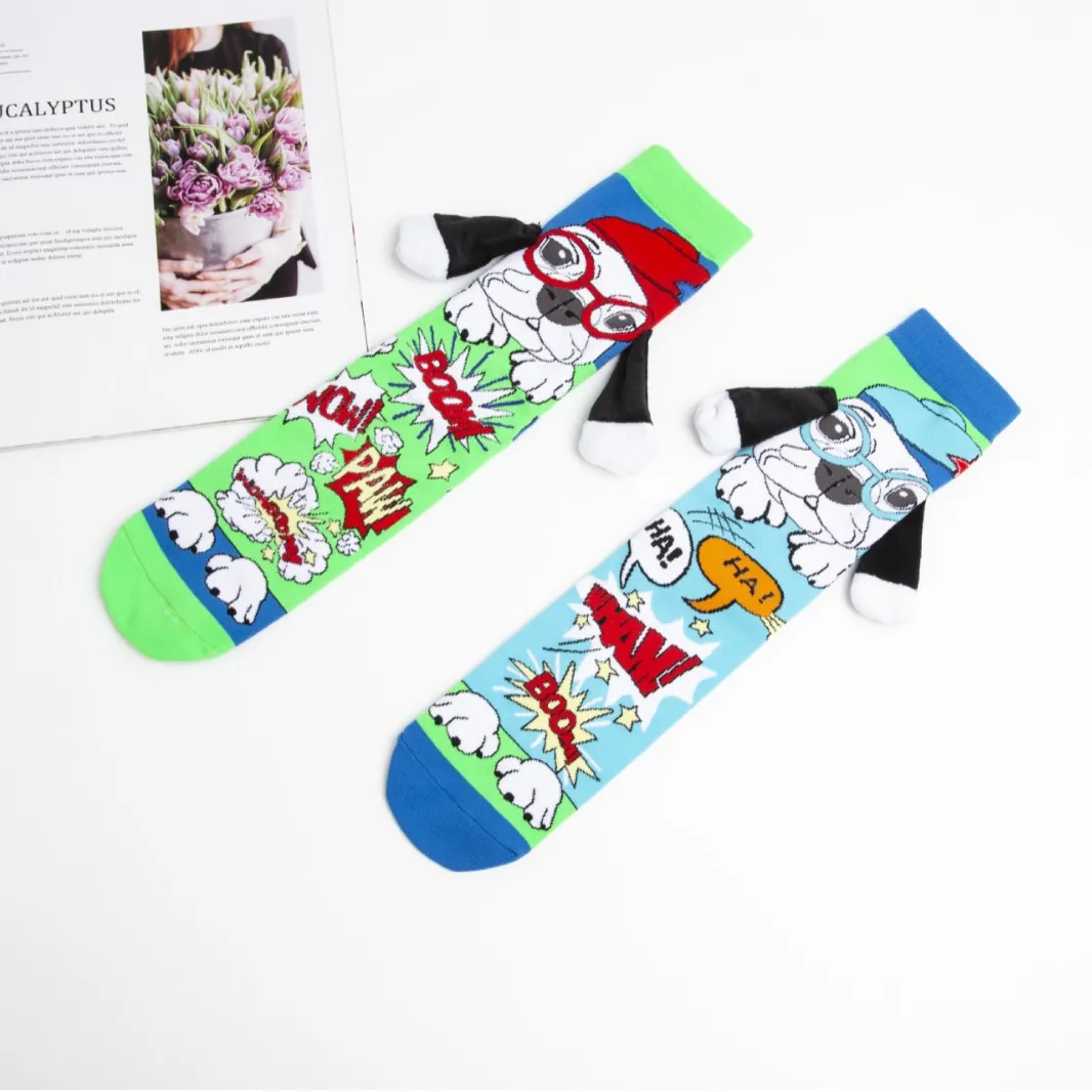HY- 4793 Wholesale Under Knee Socks Boys 3D Dog Characters Long Knee Socks Kids Boy Sock Children
