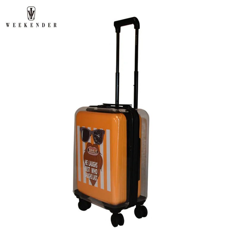 Прозрачный чемодан для багажа с УФ-печатью