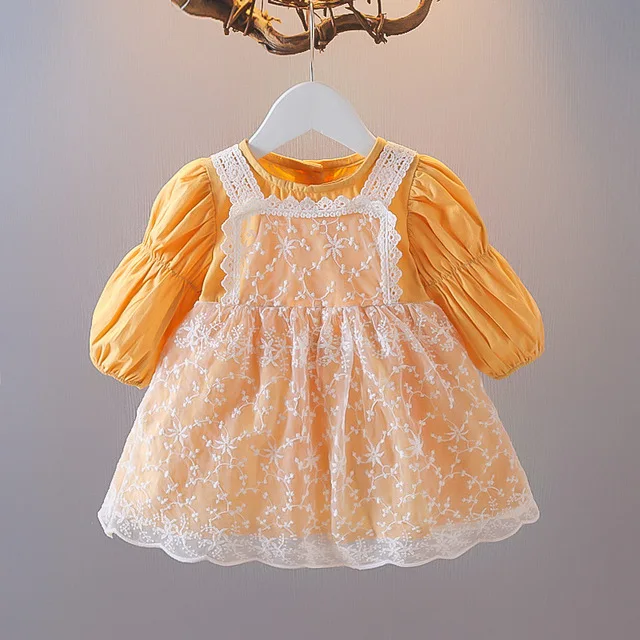 Tulle Vintage Fall Baby Clothes Dress Soft Tutu Princess Girls Children Frocks Designs