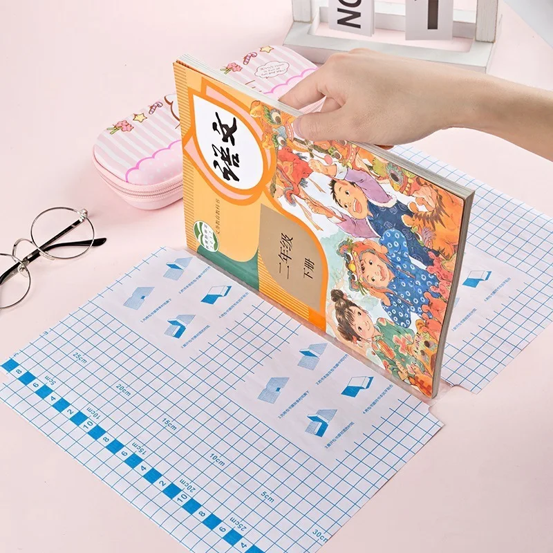 Cheap price size 50x36cm 80 microns transparent clear embossed pvc cpp self adhesive book cover